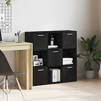 vidaXL Bokhylla svart ek 90x28x90 cm konstruerat trä