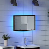 vidaXL Badrumsspegel med LED-lampor svart ek 60x8,5x37 cm