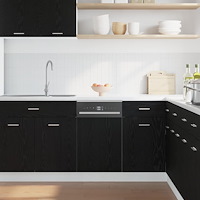 vidaXL Diskmaskinspanel “Lyon” svart ek 45x1,5x67 cm konstruerat trä