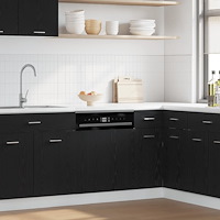 vidaXL Diskmaskinspanel “Lyon” svart ek 60x1,5x67 cm konstruerat trä