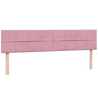 vidaXL Resårsäng med madrass rosa 180x220 cm sammet