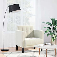 vidaXL Soffstol med armstöd gräddvit 53 cm sammet