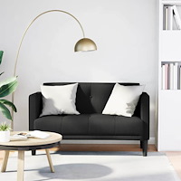 vidaXL Loveseat soffa svart 111 cm tyg