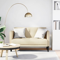 vidaXL Loveseat soffa cremefärgad 111 cm tyg
