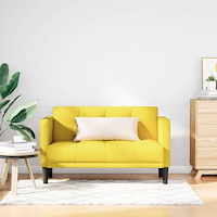 vidaXL Loveseat soffa gul 111 cm tyg