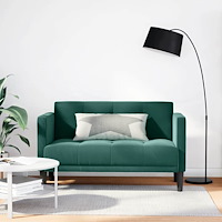 vidaXL Loveseat soffa mörkgrön 111 cm sammet