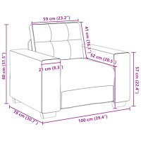 vidaXL Soffstol brun 60 cm sammet