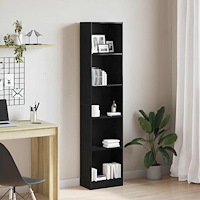 vidaXL Bokhylla svart ek 40x24x176 cm konstruerat trä