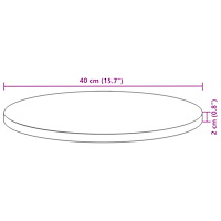 vidaXL Bordsskiva rund Ø40x2 cm massivt akaciaträ