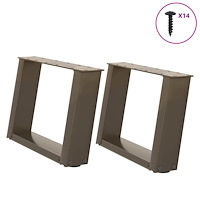 vidaXL Soffbordsben U-formade 2 st naturstål 50x(30-31) cm stål