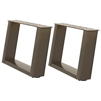 vidaXL Soffbordsben U-formade 2 st naturstål 50x(30-31) cm stål