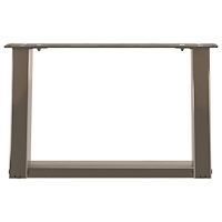 vidaXL Soffbordsben U-formade 2 st naturstål 50x(30-31) cm stål