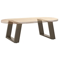 vidaXL Soffbordsben U-formade 2 st naturstål 50x(30-31) cm stål