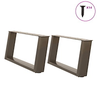 vidaXL Soffbordsben U-formade 2 st naturstål 60x(30-31) cm stål