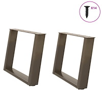 vidaXL Soffbordsben U-formade 2 st naturstål 60x(42-43) cm stål