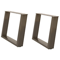 vidaXL Soffbordsben U-formade 2 st naturstål 60x(42-43) cm stål