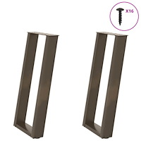 vidaXL Konsolbordsben U-formade 2 st naturstål 38x(72-73) cm stål
