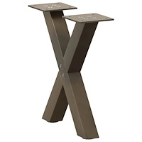 vidaXL Soffbordsben X-formade 2 st naturstål 37x(30-31) cm stål