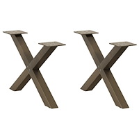 vidaXL Soffbordsben X-formade 2 st naturstål 60x(30-31) cm stål