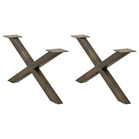 vidaXL Soffbordsben X-formade 2 st naturstål 70x(30-31) cm stål