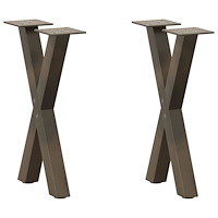 vidaXL Soffbordsben X-formade 2 st naturstål 28x(42-43) cm stål