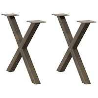 vidaXL Soffbordsben X-formade 2 st naturstål 50x(42-43) cm stål