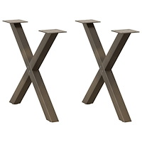 vidaXL Soffbordsben X-formade 2 st naturstål 60x(42-43) cm stål