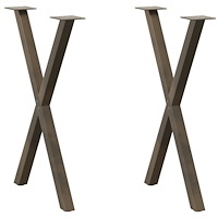 vidaXL Matbordsben X-formad 2 st naturstål 57x(72-73) cm stål