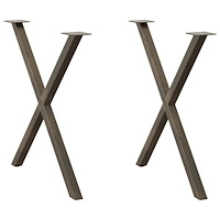 vidaXL Matbordsben X-formad 2 st naturstål 70x(72-73) cm stål