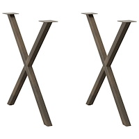 vidaXL Matbordsben X-formade 2 st naturstål 80x(72-73) cm stål