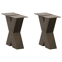 vidaXL Soffbordsben X-formade 2 st naturstål 30x(30-31) cm stål