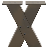 vidaXL Soffbordsben X-formade 2 st naturstål 40x(30-31) cm stål