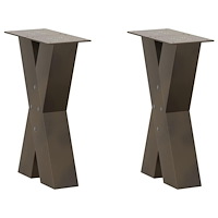vidaXL Soffbordsben X-formade 2 st naturstål 28x(42-43) cm stål
