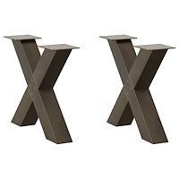 vidaXL Soffbordsben X-formade 2 st naturstål 60x(42-43) cm stål