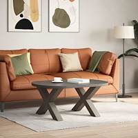 vidaXL Soffbordsben X-formade 2 st naturstål 70x(42-43) cm stål