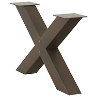 vidaXL Soffbordsben X-formade 2 st naturstål 70x(42-43) cm stål
