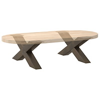 vidaXL Soffbordsben X-formade 2 st naturstål 70x(42-43) cm stål