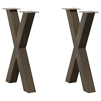 vidaXL Matbordsben X-formad 2 st naturstål 50x(72-73) cm stål
