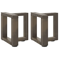 vidaXL Soffbordsben T-formade 2 st naturstål 30x25x(30-31) cm stål