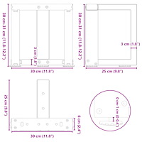 vidaXL Soffbordsben T-formade 2 st svarta 30x25x(30-31) cm stål
