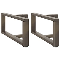 vidaXL Soffbordsben T-formade 2 st naturstål 70x25x(30-31) cm stål