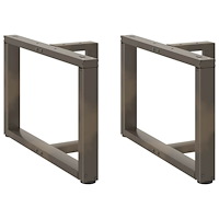 vidaXL Soffbordsben T-formade 2 st naturstål 70x25x(42-43) cm stål