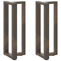 vidaXL Konsolbordsben T-formad 2 st naturstål 38x25x(72-73) cm stål