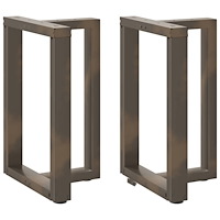 vidaXL Matbordsben T-formad 2 st naturstål 50x35x(72-73) cm stål