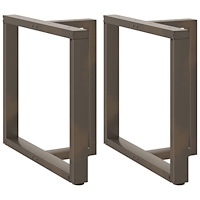 vidaXL Matbordsben T-formad 2 st naturstål 70x35x(72-73) cm stål