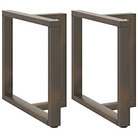 vidaXL Matbordsben T-formad 2 st naturstål 80x35x(72-73) cm stål