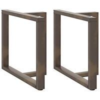 vidaXL Matbordsben T-formad 2 st naturstål 100x35x(72-73) cm stål