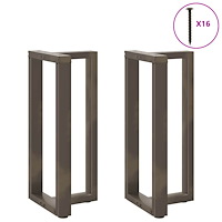 vidaXL Barbordsben T-formad 2 st naturstål 40x35x(90-91) cm stål