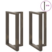 vidaXL Barbordsben T-formad 2 st naturstål 60x35x(90-91) cm stål