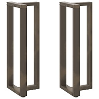 vidaXL Barbordsben T-formad 2 st naturstål 40x35x(110-111) cm stål